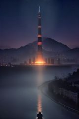 2026韩国犯罪最新电影封面，城市夜景追逐场景动感构图